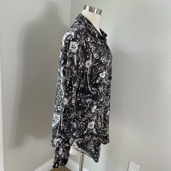 Anthropologie Pilcro Womens XL Romy Relaxed Button Up Shirt Blouse Top - Picture 4 of 11
